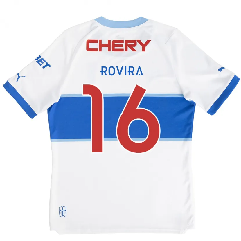 Danxen Niño Camiseta Brayan Rovira #16 Blanco Azul 1ª Equipación 2024/25 La Camisa