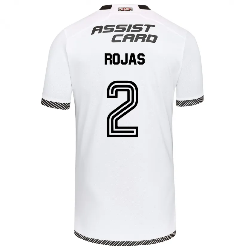 Danxen Niño Camiseta Jeyson Rojas #2 Blanco Negro 1ª Equipación 2024/25 La Camisa