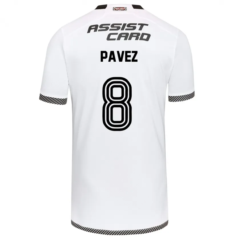 Danxen Niño Camiseta Esteban Pavez #8 Blanco Negro 1ª Equipación 2024/25 La Camisa