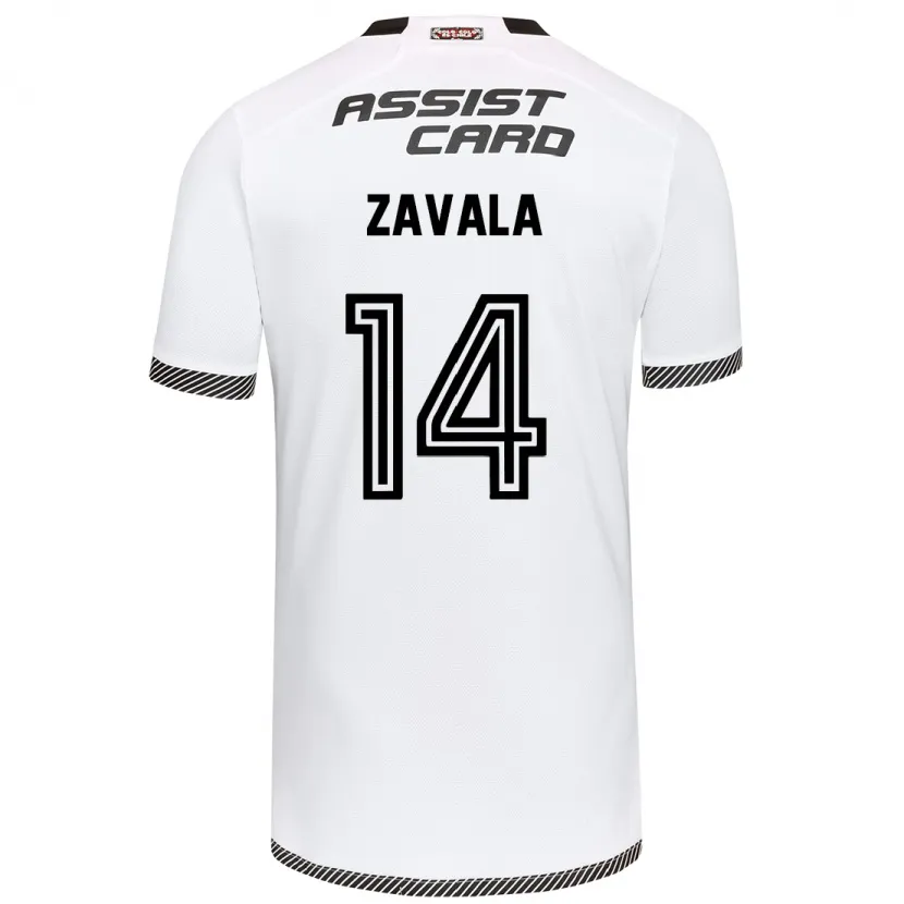 Danxen Niño Camiseta Cristián Zavala #14 Blanco Negro 1ª Equipación 2024/25 La Camisa