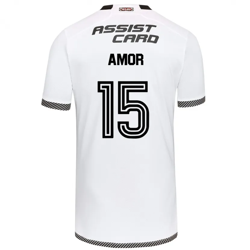 Danxen Niño Camiseta Emiliano Amor #15 Blanco Negro 1ª Equipación 2024/25 La Camisa