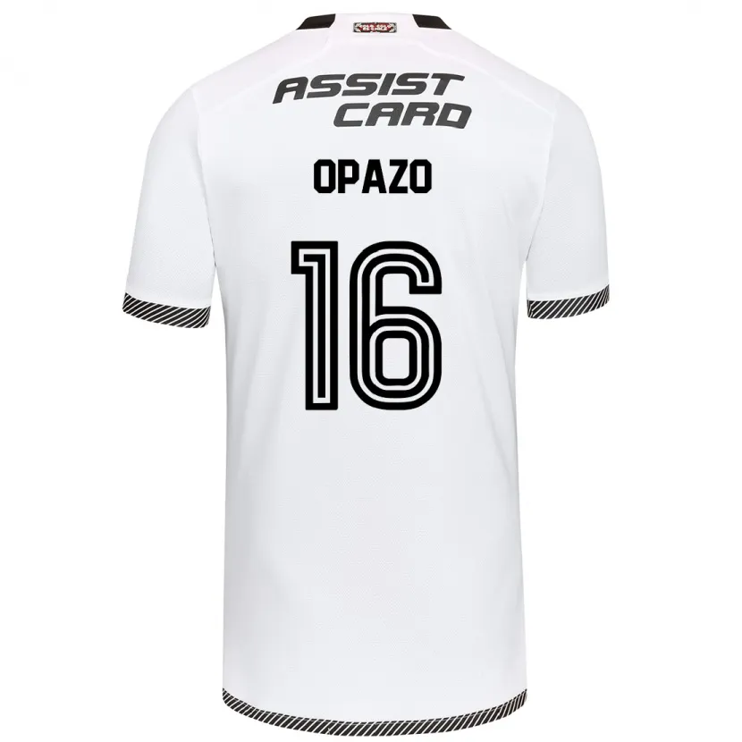 Danxen Niño Camiseta Óscar Opazo #16 Blanco Negro 1ª Equipación 2024/25 La Camisa