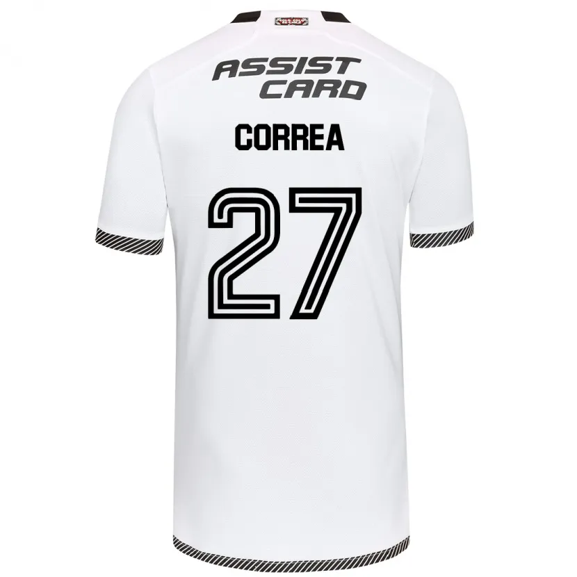 Danxen Niño Camiseta Javier Correa #27 Blanco Negro 1ª Equipación 2024/25 La Camisa