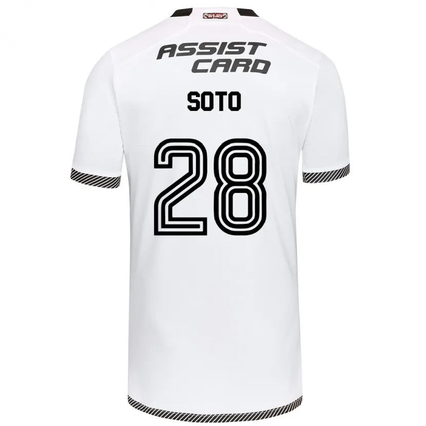 Danxen Niño Camiseta Lucas Soto #28 Blanco Negro 1ª Equipación 2024/25 La Camisa