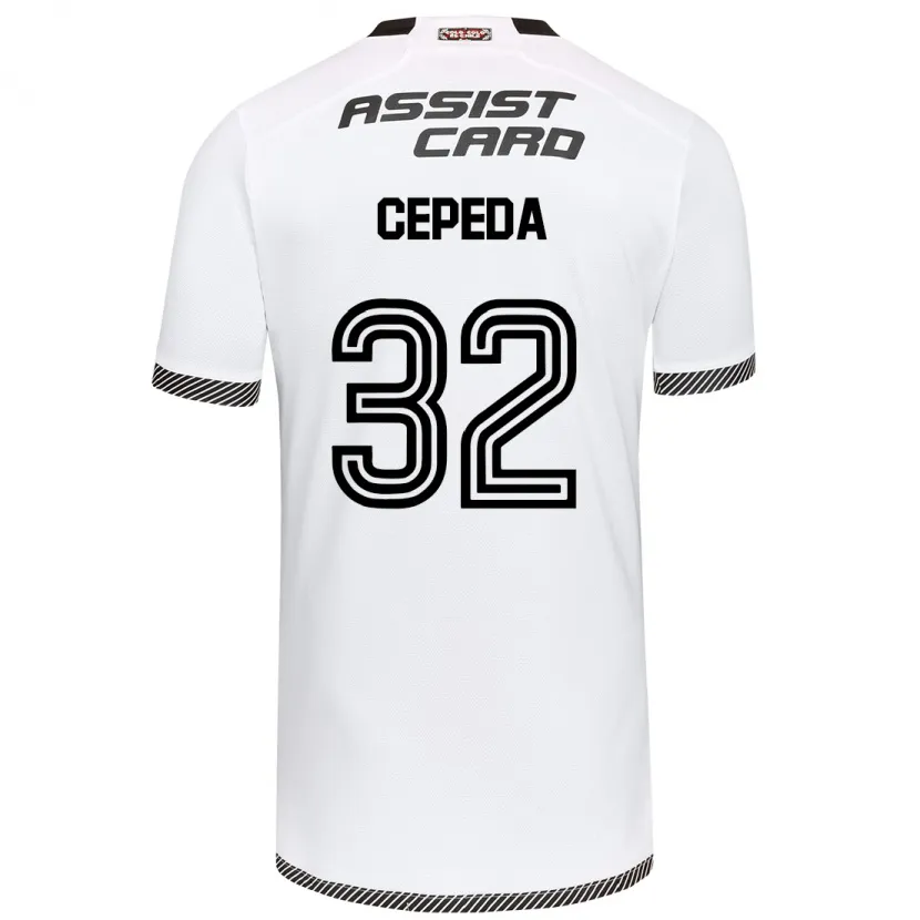 Danxen Niño Camiseta Lucas Cepeda #32 Blanco Negro 1ª Equipación 2024/25 La Camisa