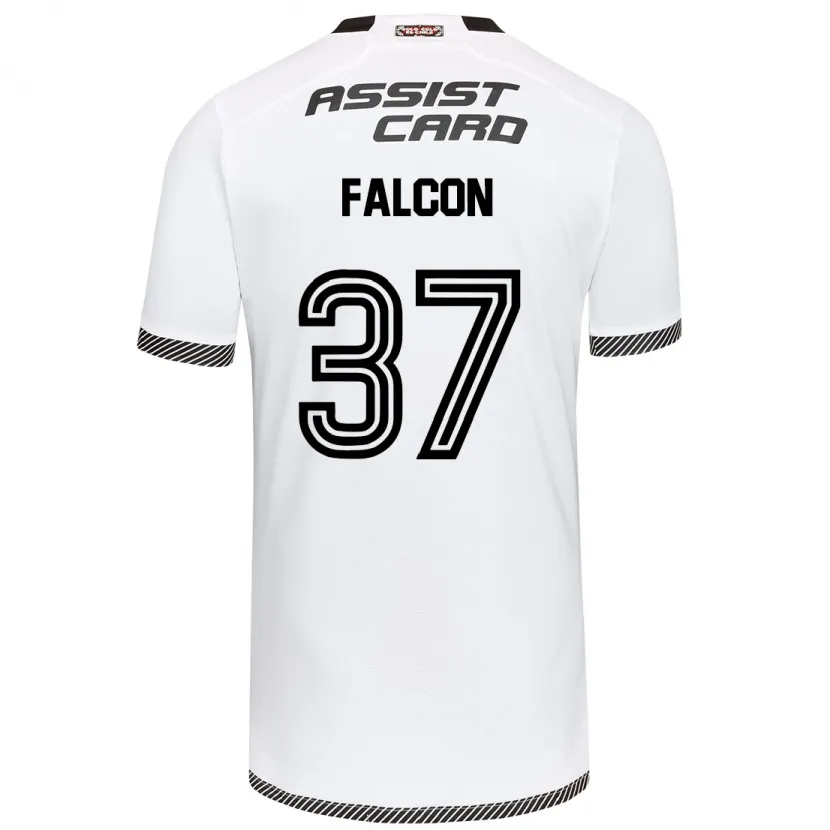 Danxen Niño Camiseta Maximiliano Falcón #37 Blanco Negro 1ª Equipación 2024/25 La Camisa