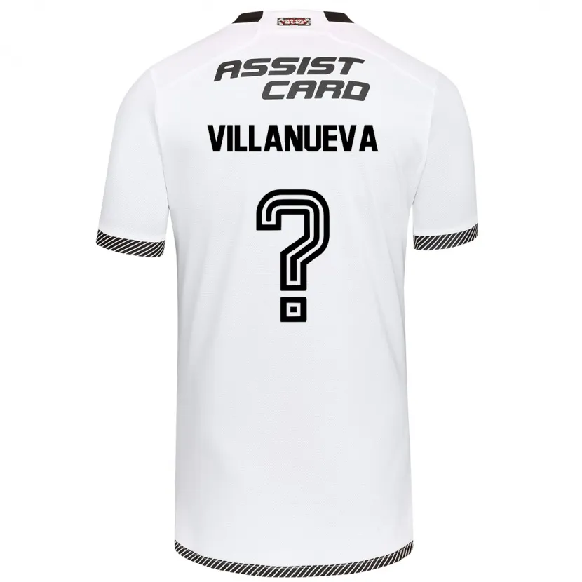 Danxen Niño Camiseta Eduardo Villanueva #0 Blanco Negro 1ª Equipación 2024/25 La Camisa