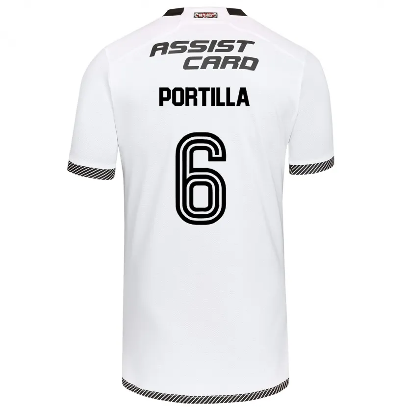 Danxen Niño Camiseta Dylan Portilla #6 Blanco Negro 1ª Equipación 2024/25 La Camisa