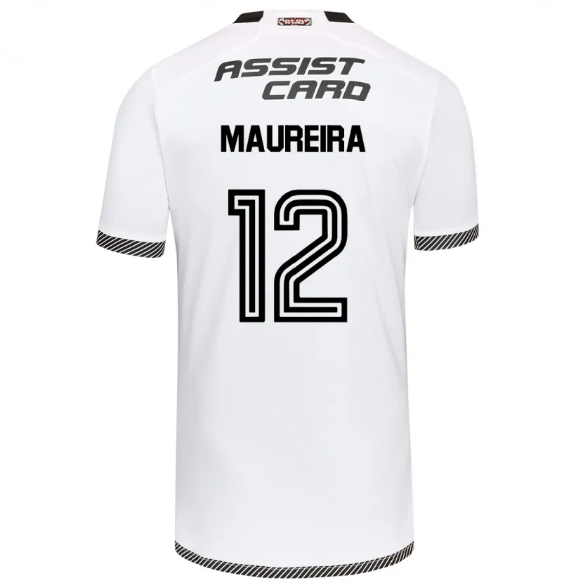 Danxen Niño Camiseta Gabriel Maureira #12 Blanco Negro 1ª Equipación 2024/25 La Camisa