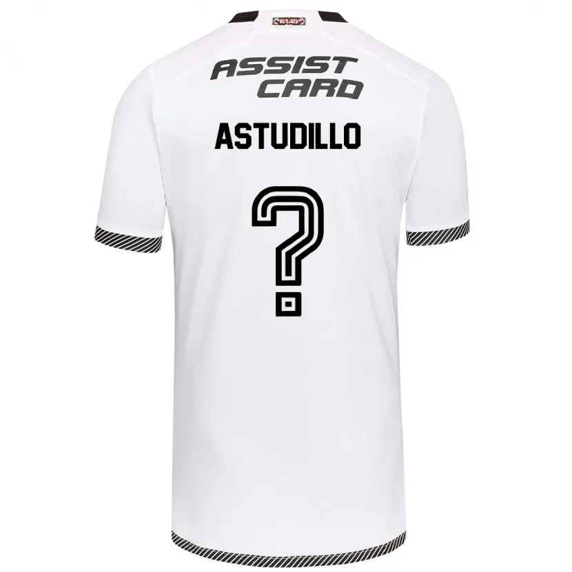 Danxen Niño Camiseta Jerall Astudillo #0 Blanco Negro 1ª Equipación 2024/25 La Camisa