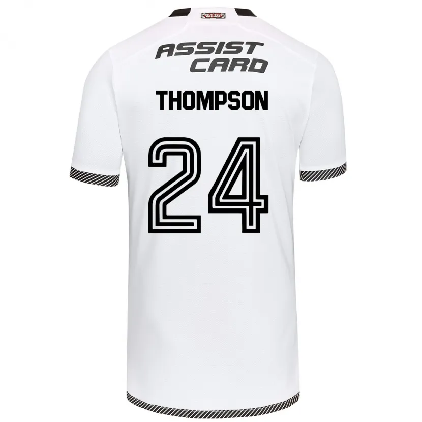 Danxen Niño Camiseta Jordhy Thompson #24 Blanco Negro 1ª Equipación 2024/25 La Camisa