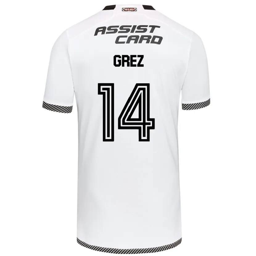 Danxen Niño Camiseta Javiera Grez #14 Blanco Negro 1ª Equipación 2024/25 La Camisa