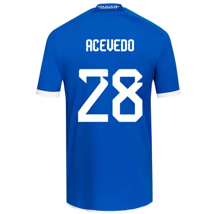 Danxen Niño Camiseta Florencia Acevedo #28 Azul Blanco 1ª Equipación 2024/25 La Camisa