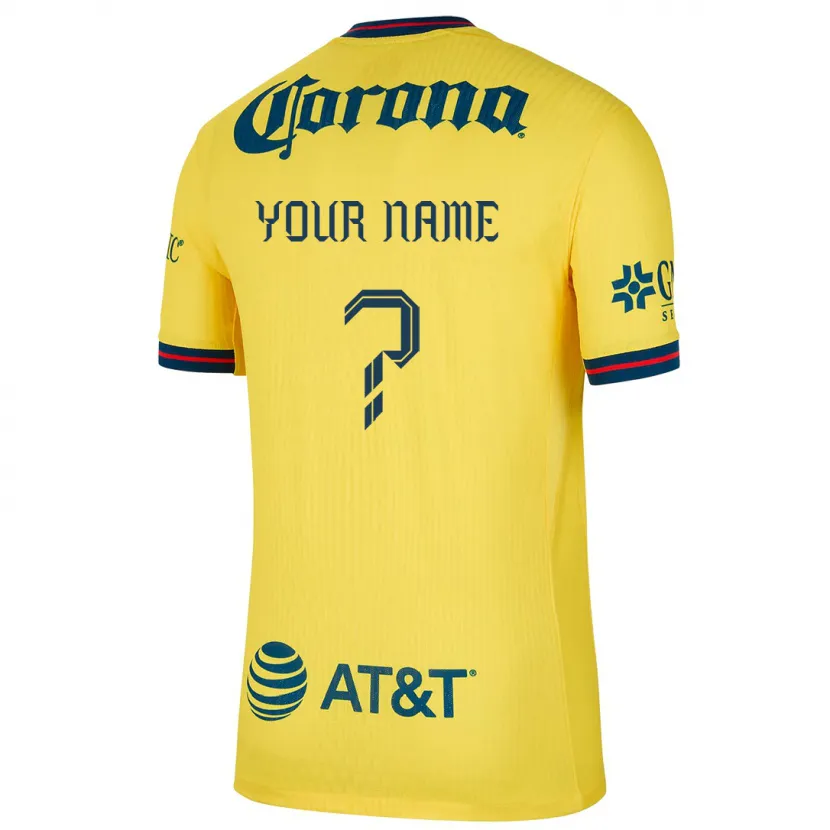 Danxen Niño Camiseta Su Nombre #0 Amarillo Azul 1ª Equipación 2024/25 La Camisa