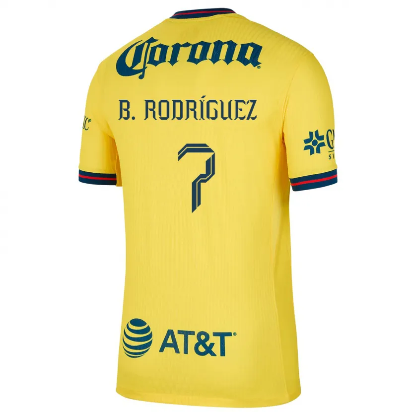 Danxen Niño Camiseta Brian Rodríguez #7 Amarillo Azul 1ª Equipación 2024/25 La Camisa