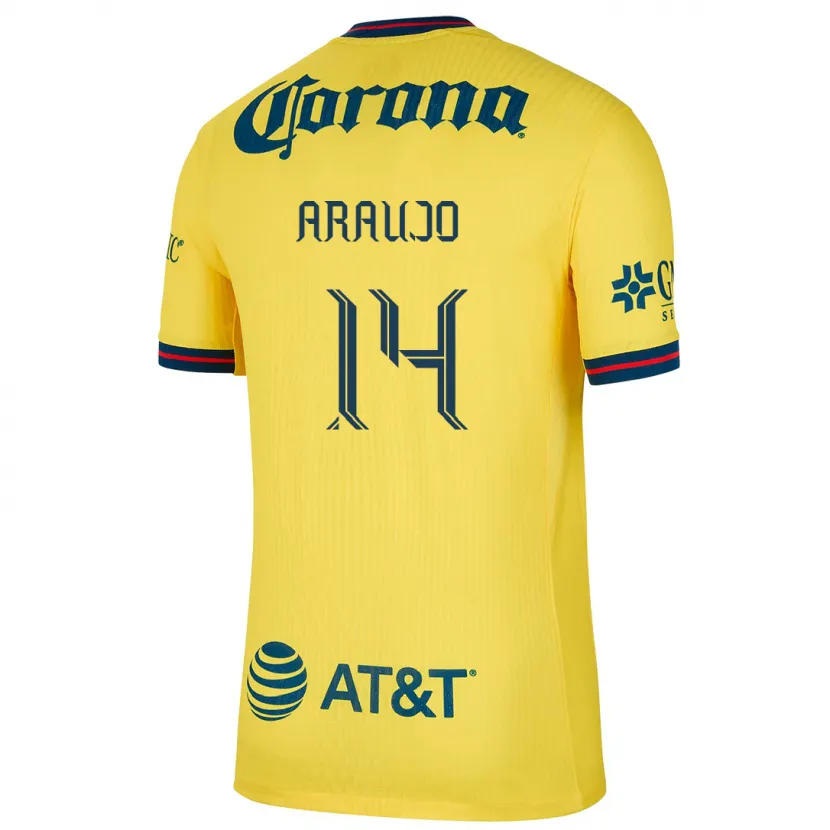 Danxen Niño Camiseta Néstor Araújo #14 Amarillo Azul 1ª Equipación 2024/25 La Camisa