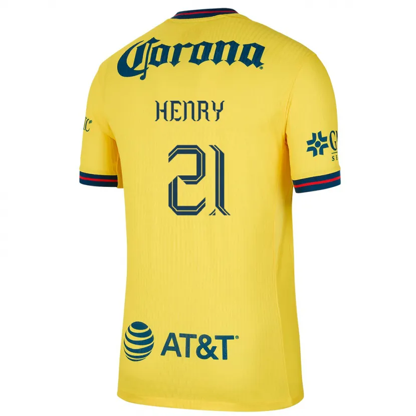 Danxen Niño Camiseta Henry Martín #21 Amarillo Azul 1ª Equipación 2024/25 La Camisa