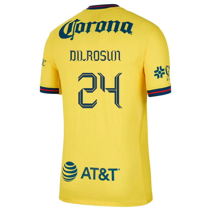 Danxen Niño Camiseta Javairô Dilrosun #24 Amarillo Azul 1ª Equipación 2024/25 La Camisa