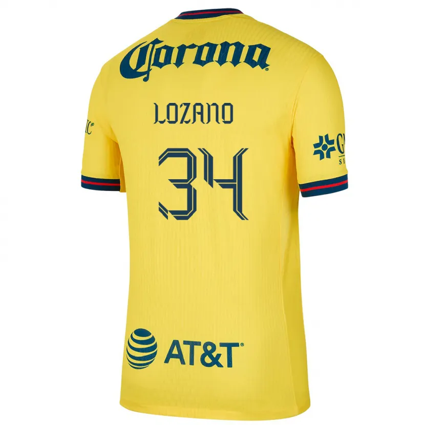 Danxen Niño Camiseta Esteban Lozano #34 Amarillo Azul 1ª Equipación 2024/25 La Camisa