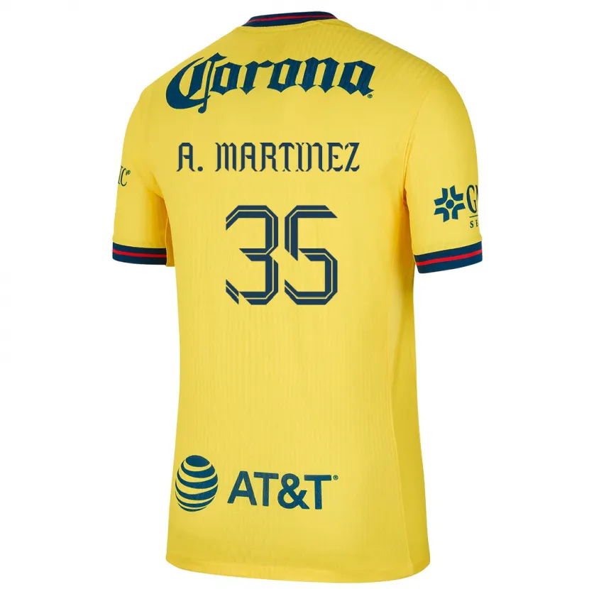 Danxen Niño Camiseta Arturo Martínez #35 Amarillo Azul 1ª Equipación 2024/25 La Camisa