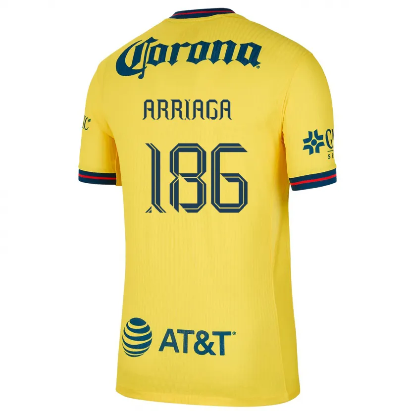 Danxen Niño Camiseta Diego Arriaga #186 Amarillo Azul 1ª Equipación 2024/25 La Camisa