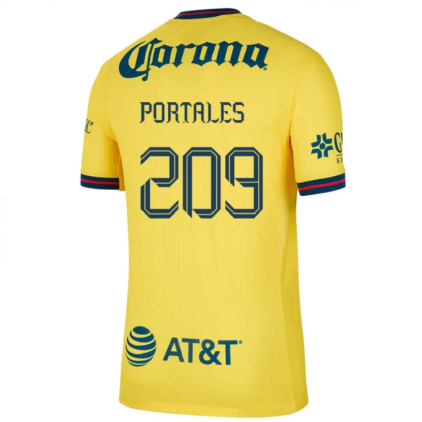 Danxen Niño Camiseta Walter Portales #209 Amarillo Azul 1ª Equipación 2024/25 La Camisa