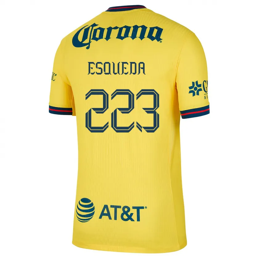 Danxen Niño Camiseta Diego Esqueda #223 Amarillo Azul 1ª Equipación 2024/25 La Camisa