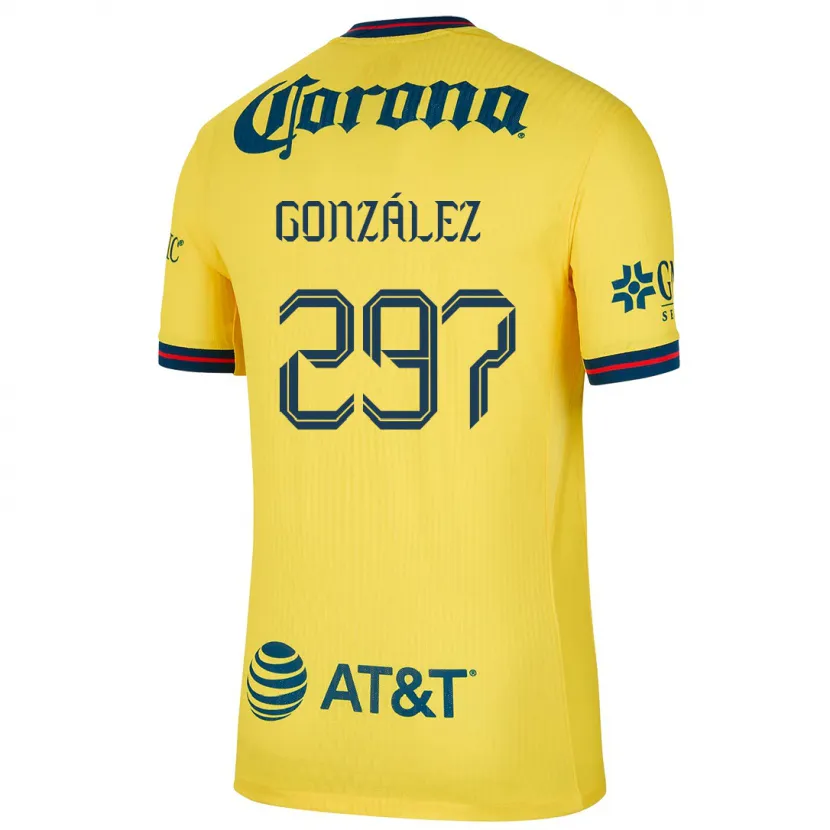 Danxen Niño Camiseta Océlotl González #297 Amarillo Azul 1ª Equipación 2024/25 La Camisa