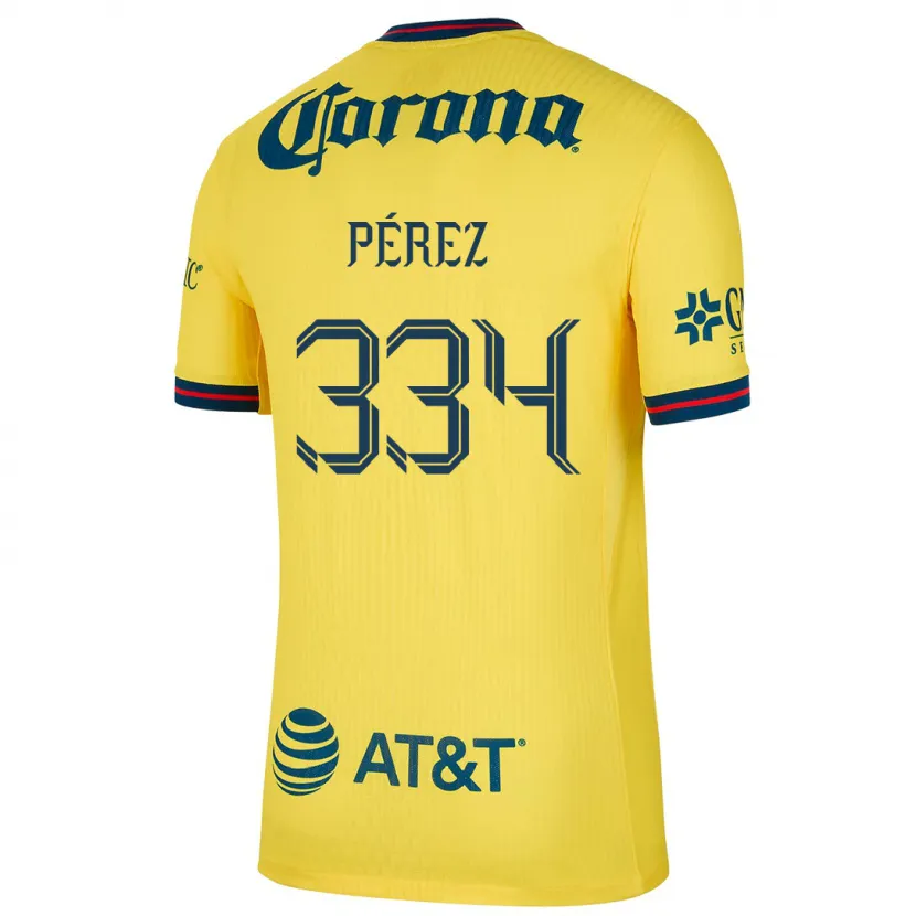 Danxen Niño Camiseta Diego Pérez #334 Amarillo Azul 1ª Equipación 2024/25 La Camisa