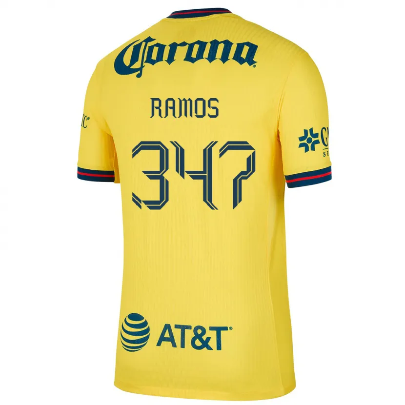 Danxen Niño Camiseta Luis Ramos #347 Amarillo Azul 1ª Equipación 2024/25 La Camisa