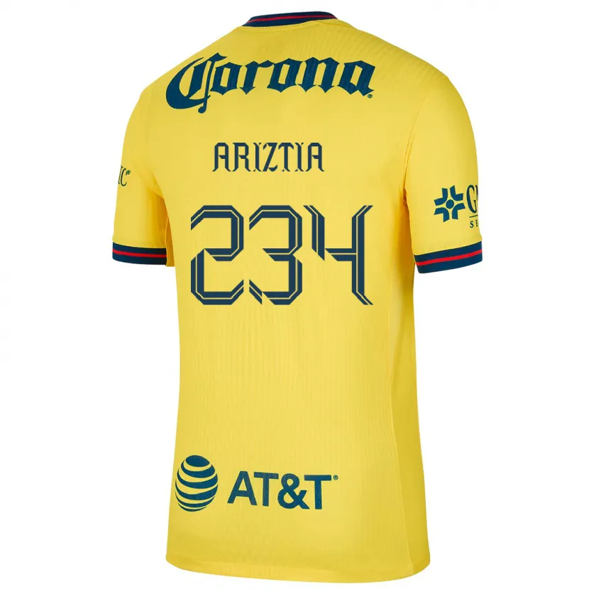 Danxen Niño Camiseta Íñigo Ariztia #234 Amarillo Azul 1ª Equipación 2024/25 La Camisa