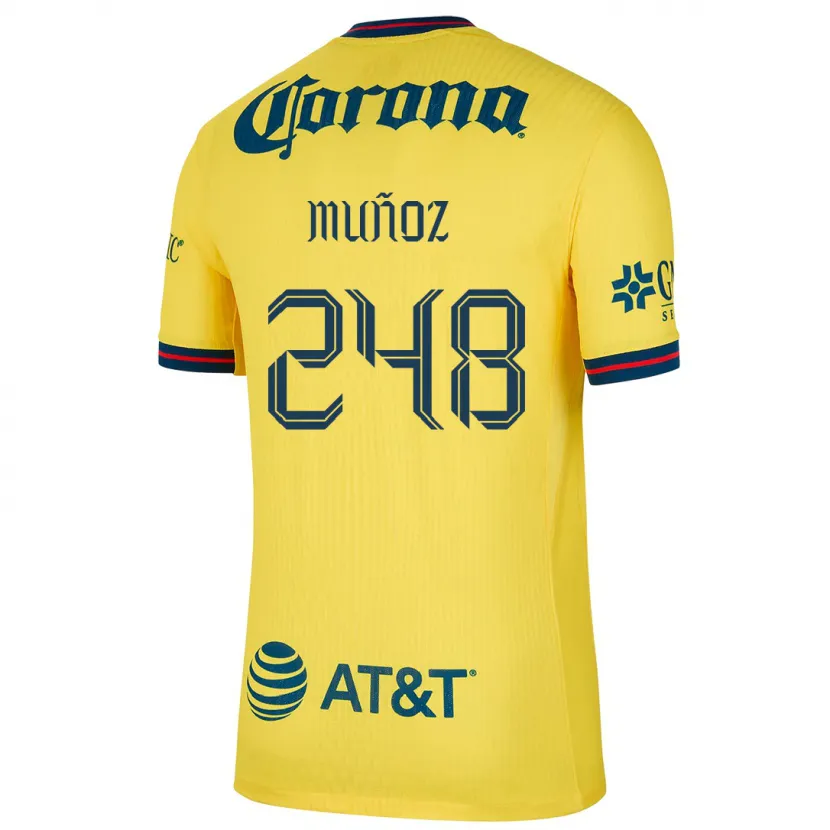 Danxen Niño Camiseta Diego Muñoz #248 Amarillo Azul 1ª Equipación 2024/25 La Camisa