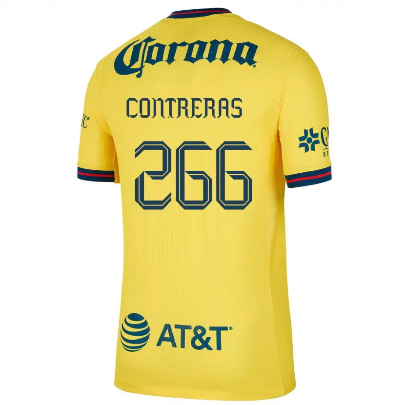 Danxen Niño Camiseta Ángel Contreras #266 Amarillo Azul 1ª Equipación 2024/25 La Camisa