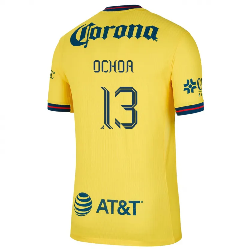 Danxen Niño Camiseta Guillermo Ochoa #13 Amarillo Azul 1ª Equipación 2024/25 La Camisa