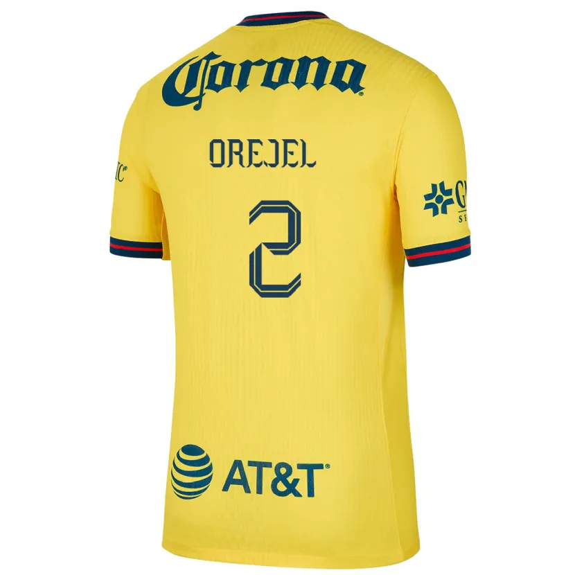 Danxen Niño Camiseta Jocelyn Orejel #2 Amarillo Azul 1ª Equipación 2024/25 La Camisa