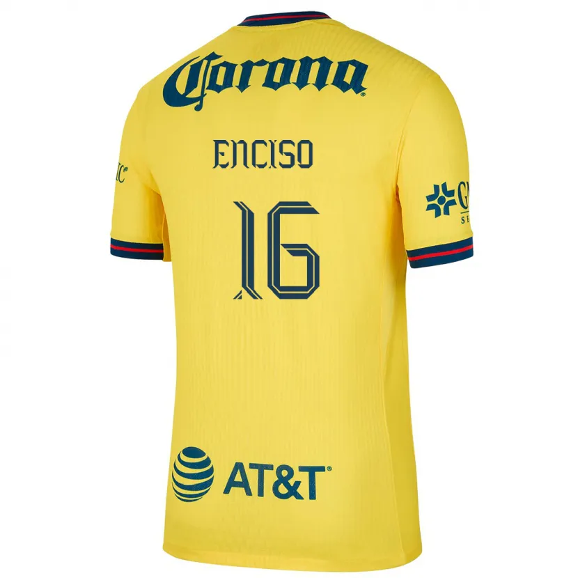 Danxen Niño Camiseta Sabrina Enciso #16 Amarillo Azul 1ª Equipación 2024/25 La Camisa