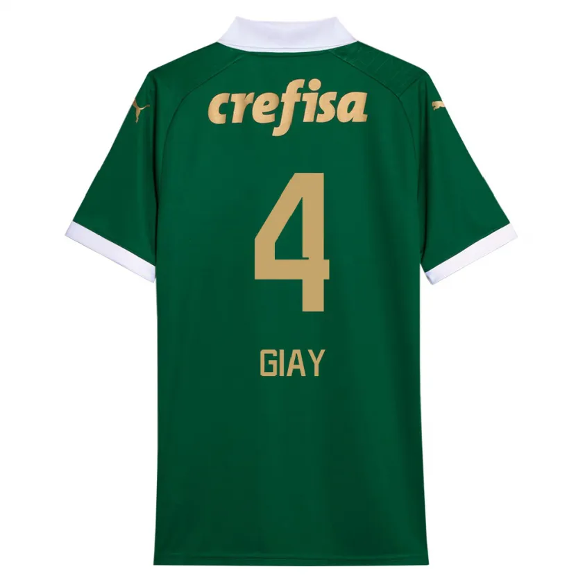 Danxen Niño Camiseta Agustín Giay #4 Verde Blanco 1ª Equipación 2024/25 La Camisa