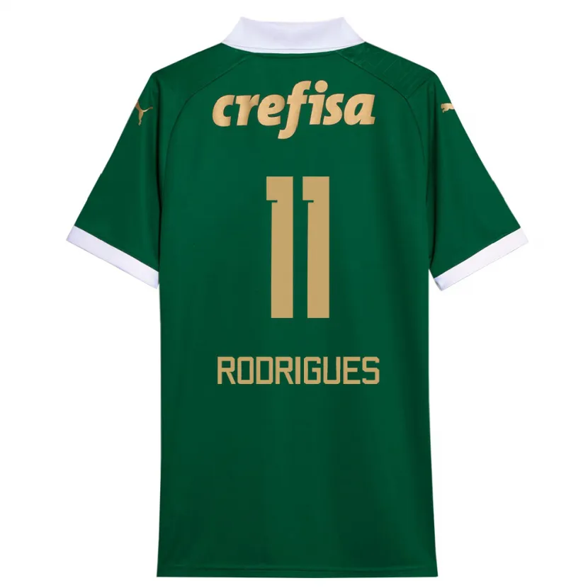 Danxen Niño Camiseta Bruno Rodrigues #11 Verde Blanco 1ª Equipación 2024/25 La Camisa