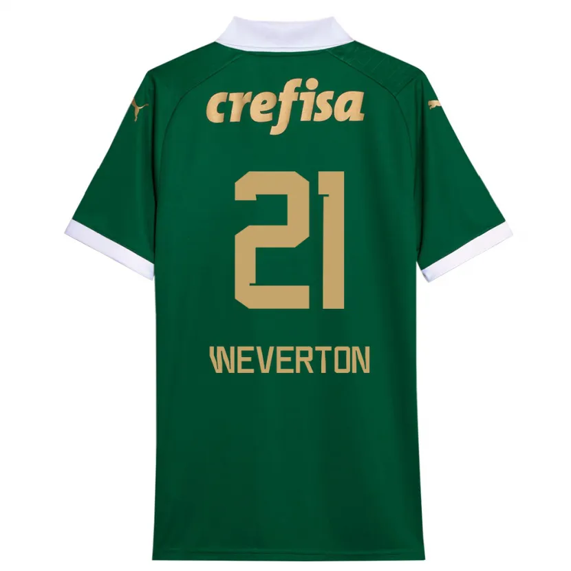 Danxen Niño Camiseta Weverton #21 Verde Blanco 1ª Equipación 2024/25 La Camisa