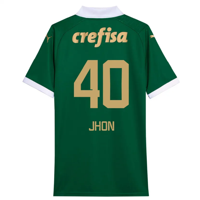 Danxen Niño Camiseta Jhon Jhon #40 Verde Blanco 1ª Equipación 2024/25 La Camisa