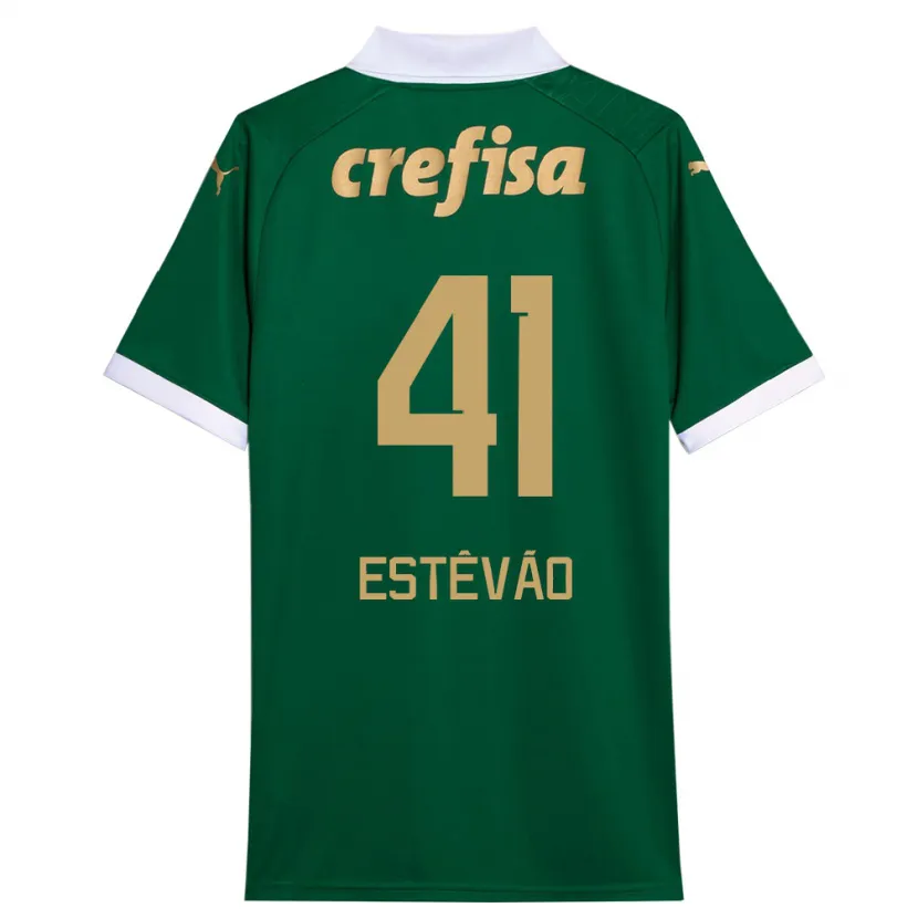 Danxen Niño Camiseta Estêvão #41 Verde Blanco 1ª Equipación 2024/25 La Camisa