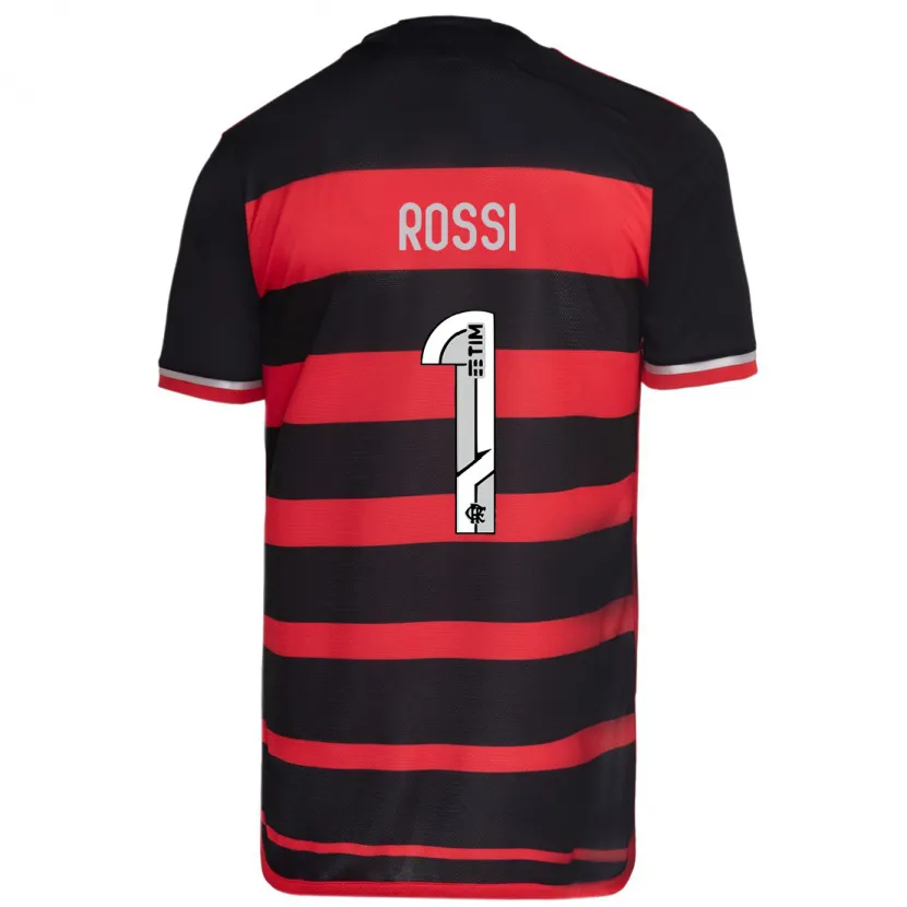 Danxen Niño Camiseta Agustín Rossi #1 Negro Rojo 1ª Equipación 2024/25 La Camisa