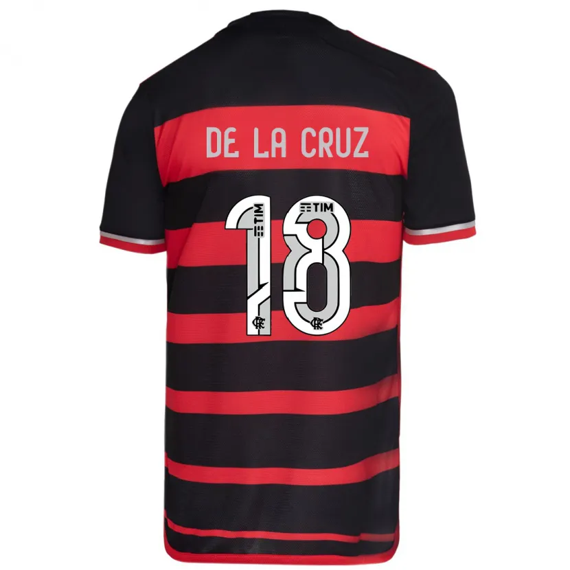 Danxen Niño Camiseta Nicolás De La Cruz #18 Negro Rojo 1ª Equipación 2024/25 La Camisa