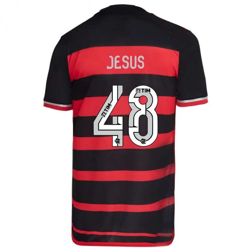 Danxen Niño Camiseta Igor Jesus #48 Negro Rojo 1ª Equipación 2024/25 La Camisa