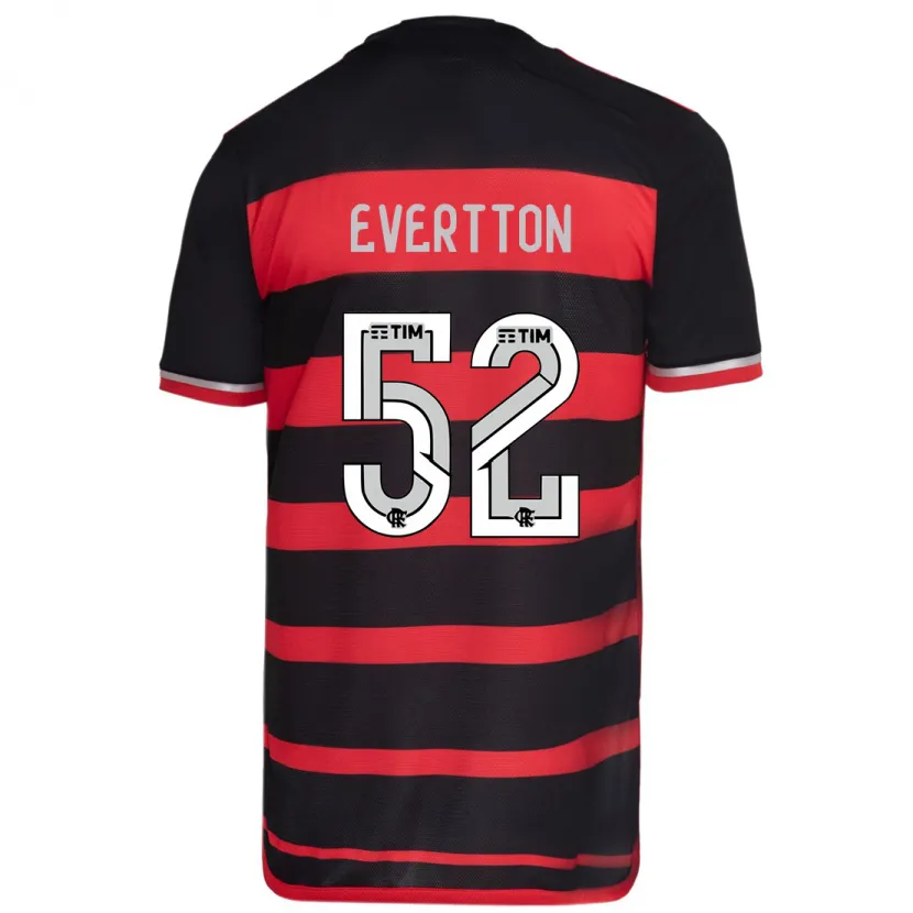 Danxen Niño Camiseta Evertton #52 Negro Rojo 1ª Equipación 2024/25 La Camisa