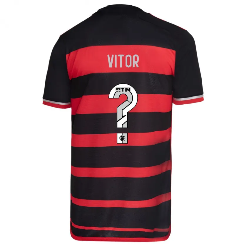 Danxen Niño Camiseta João Vitor #0 Negro Rojo 1ª Equipación 2024/25 La Camisa