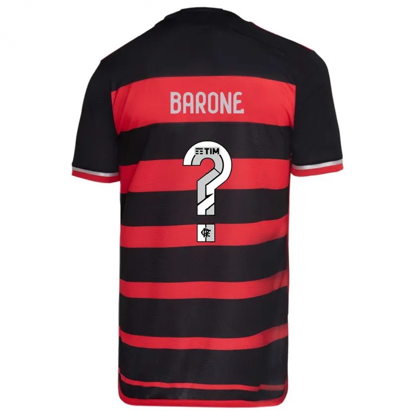 Danxen Niño Camiseta Caio Barone #0 Negro Rojo 1ª Equipación 2024/25 La Camisa