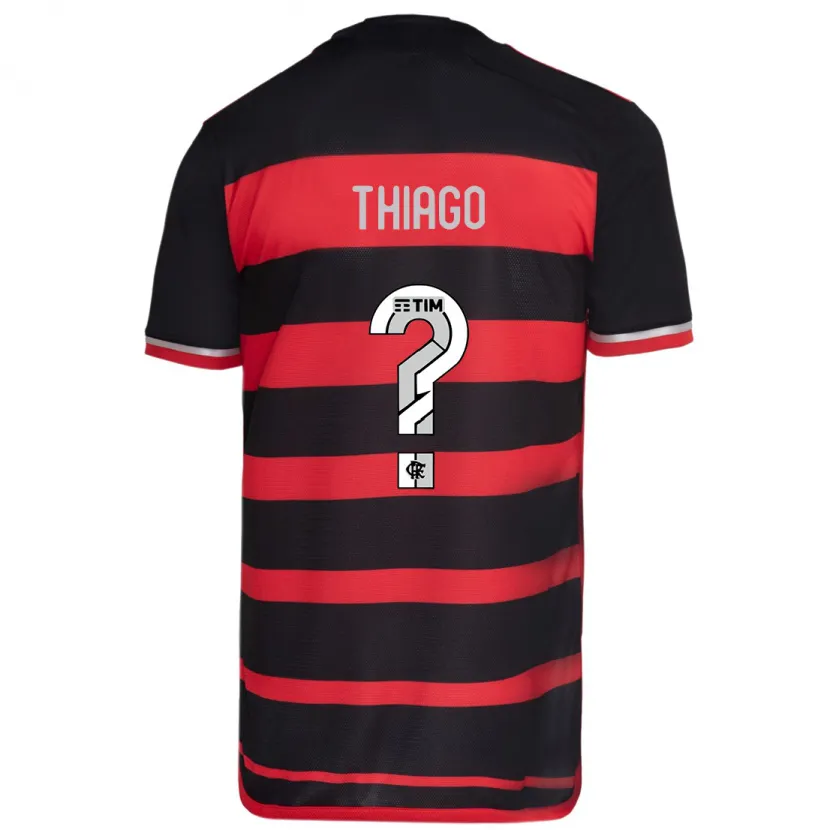 Danxen Niño Camiseta Victor Thiago #0 Negro Rojo 1ª Equipación 2024/25 La Camisa