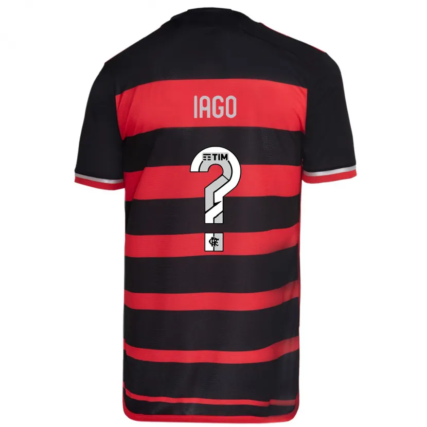 Danxen Niño Camiseta Iago #0 Negro Rojo 1ª Equipación 2024/25 La Camisa