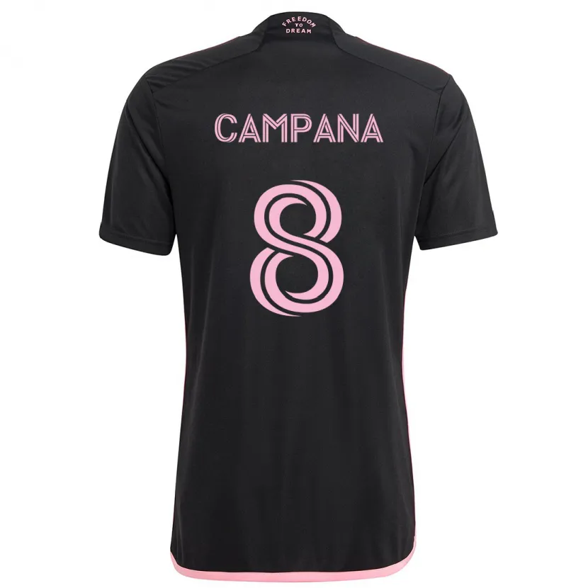 Danxen Niño Camiseta Leonardo Campana #8 Negro 2ª Equipación 2024/25 La Camisa